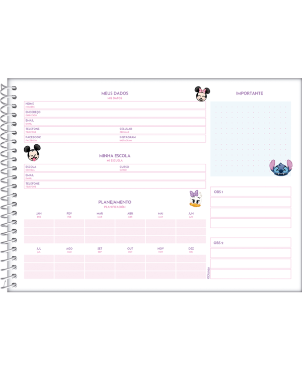 Caderno de Cartografia e Desenho Espiral Capa Dura 80 Folhas Disney Emoji 69378-25 Jandaia - - Image 3